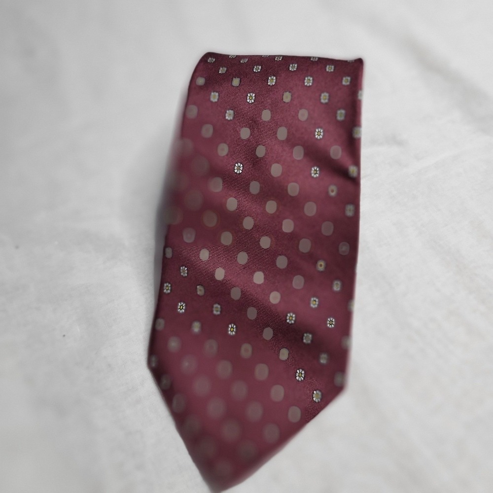 Bullock & Jones Mens Silk Tie Burgundy Floral Medallion San Francisco RN 34888